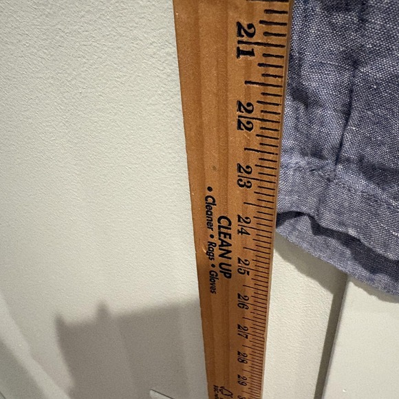 Cynthia Rowley 100% Linen Pants Medium Blue Chambray Ankle Wide Leg Lightweight - Picture 11 of 16